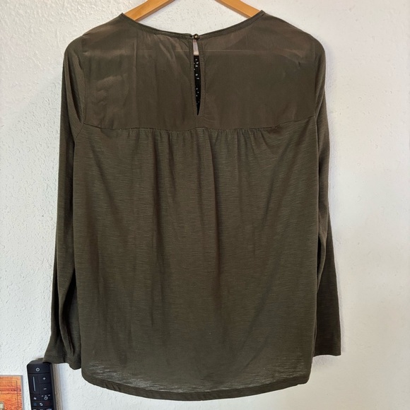 Knox Rose Olive Green Blouse with Eyelet Detail - Picture 2 of 8